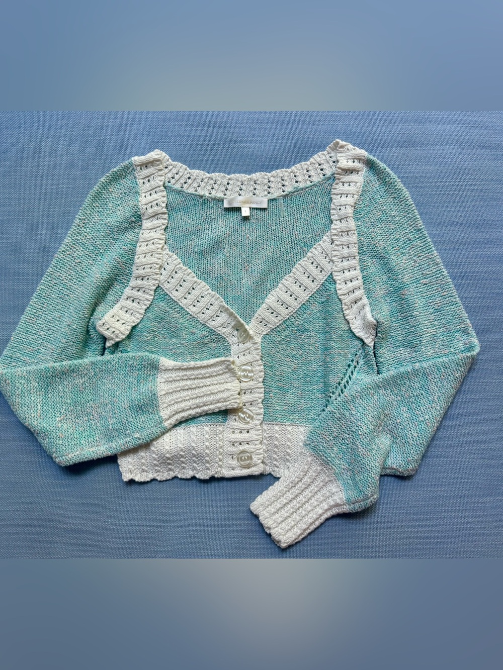 LoveShackFancy  Cotton Candy Geneve Crop Cardigan, Small